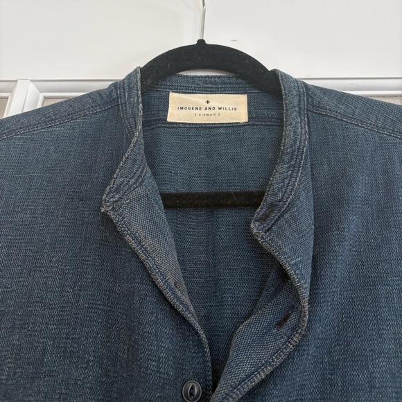 Imogene + Willie Inez navy blue button knit shirt top xs small - Picture 5 of 6